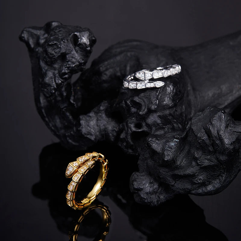 Viper Moissanite Snake Bone Ring