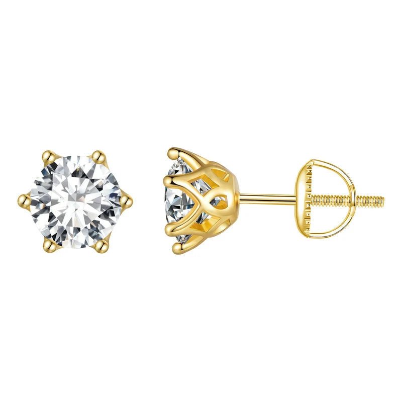 Jade Moissanite Stud Earring