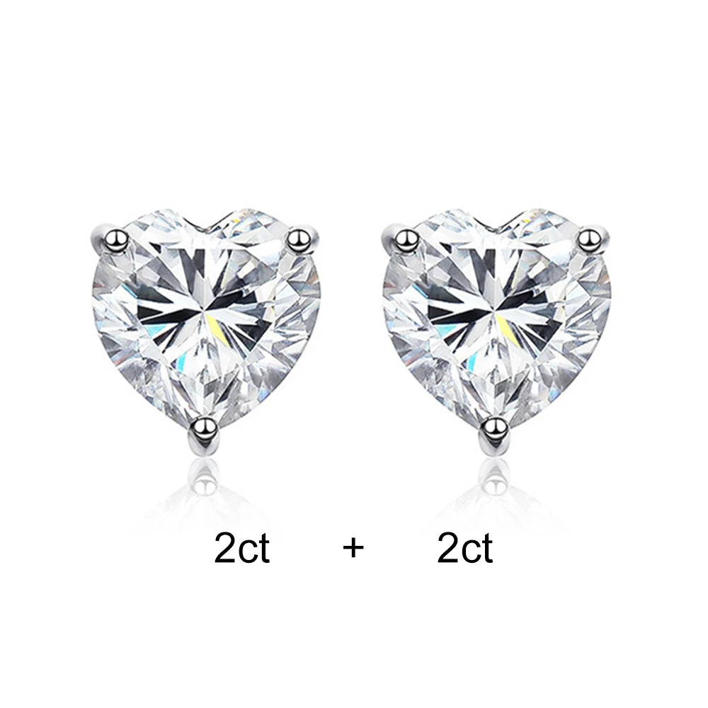 Melody Moissanite Heart Shape Drop Earrings