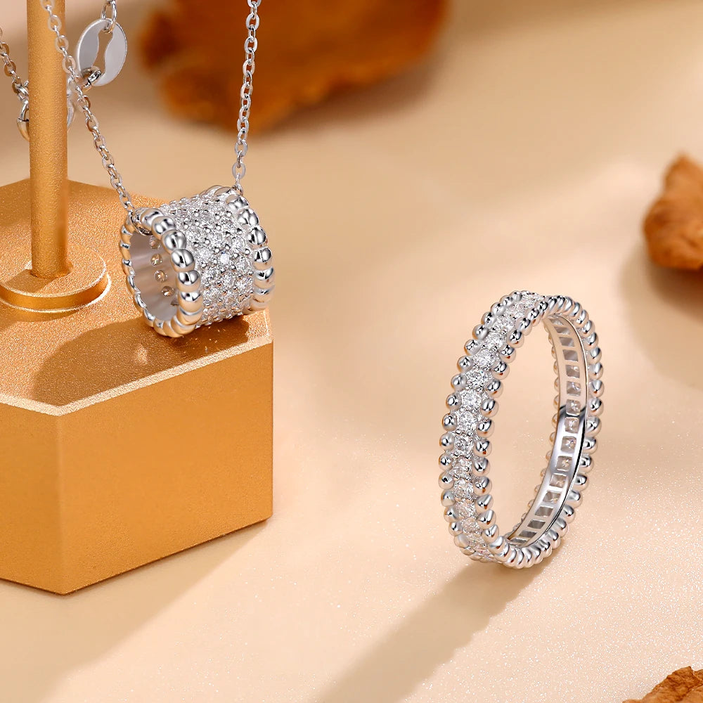 V-Leaf Moissanite Ring, Pendant, and Necklace