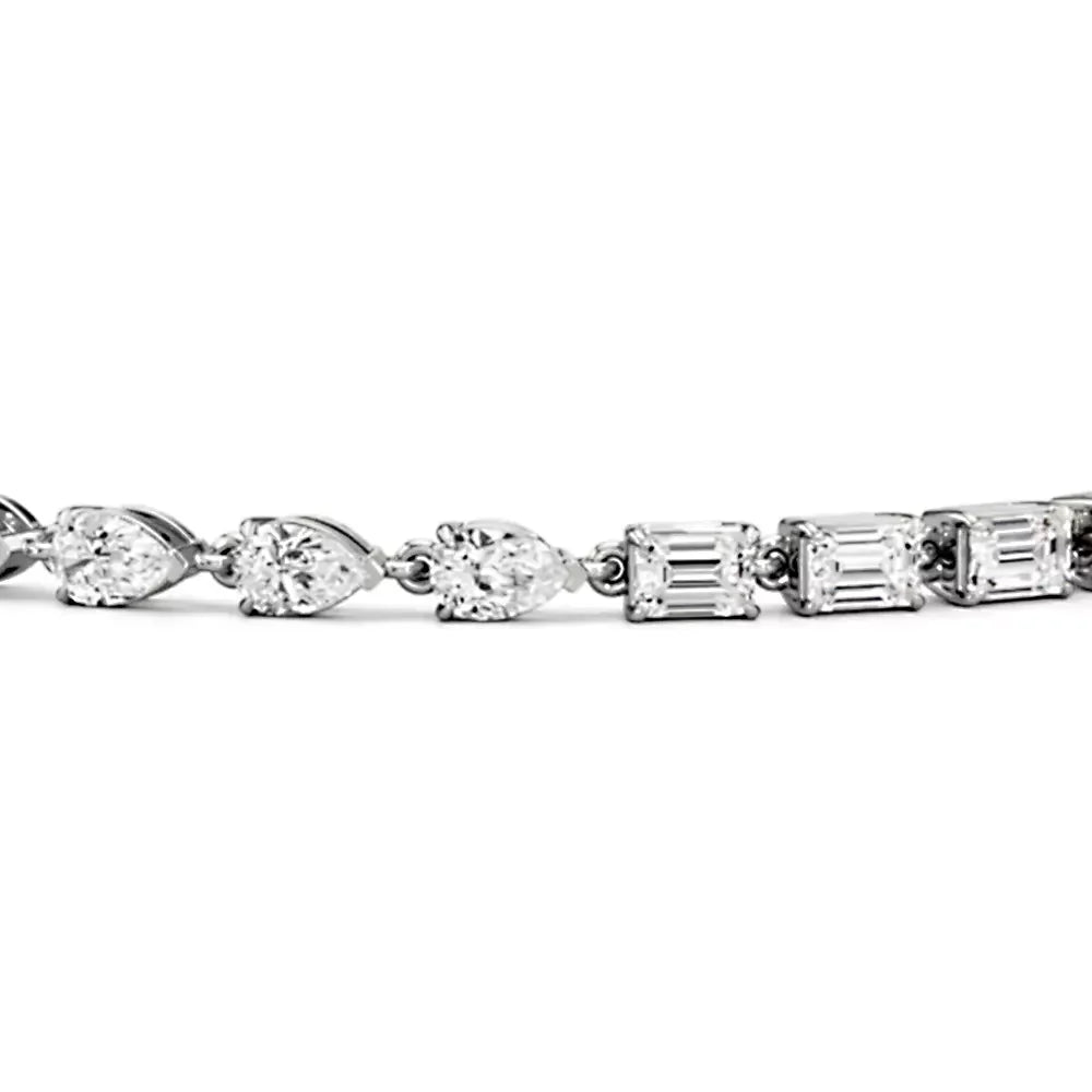 Celine Pear and Emerald Cut Lab Grown Diamond Tennis Bracelet