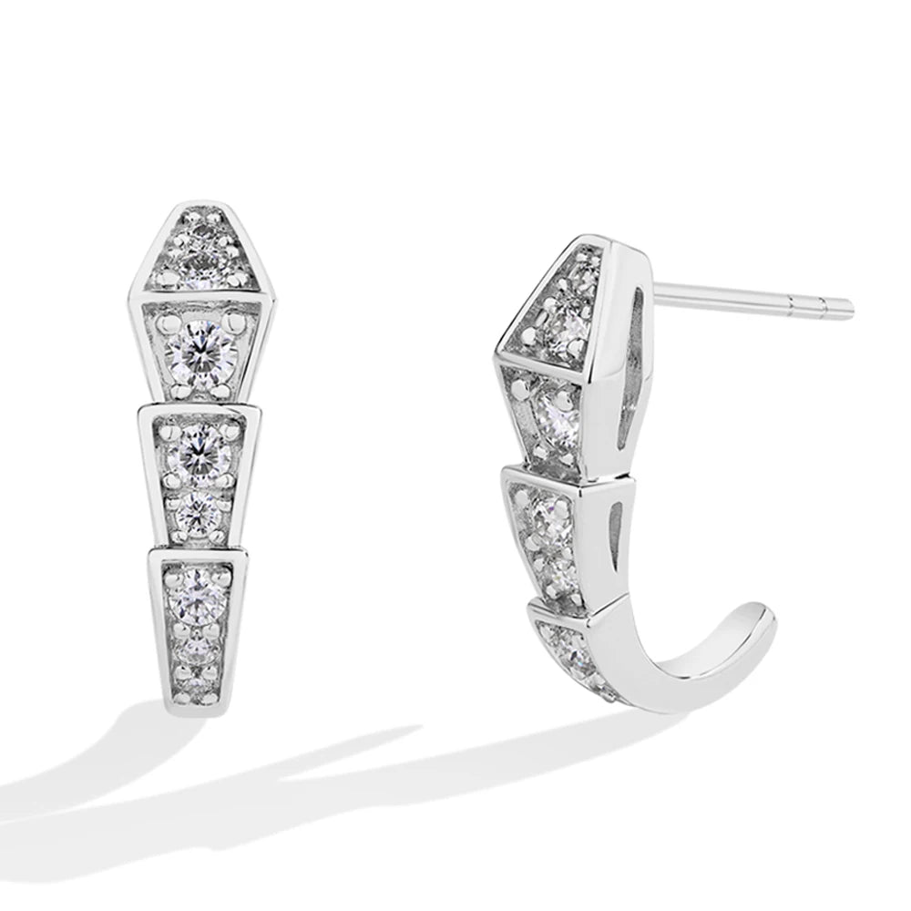 Viper Moissanite Snake Bone Earrings