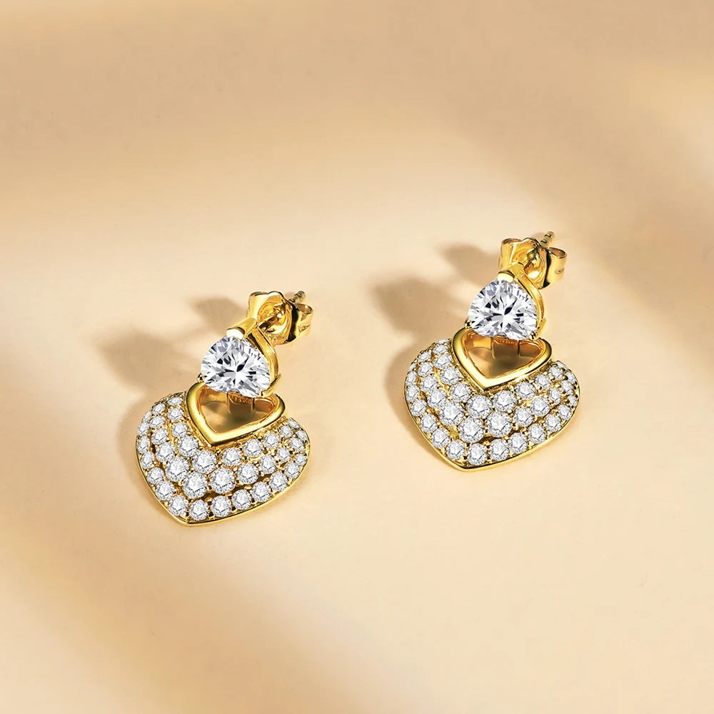 Melanie Heart Cut Moissanite Earring