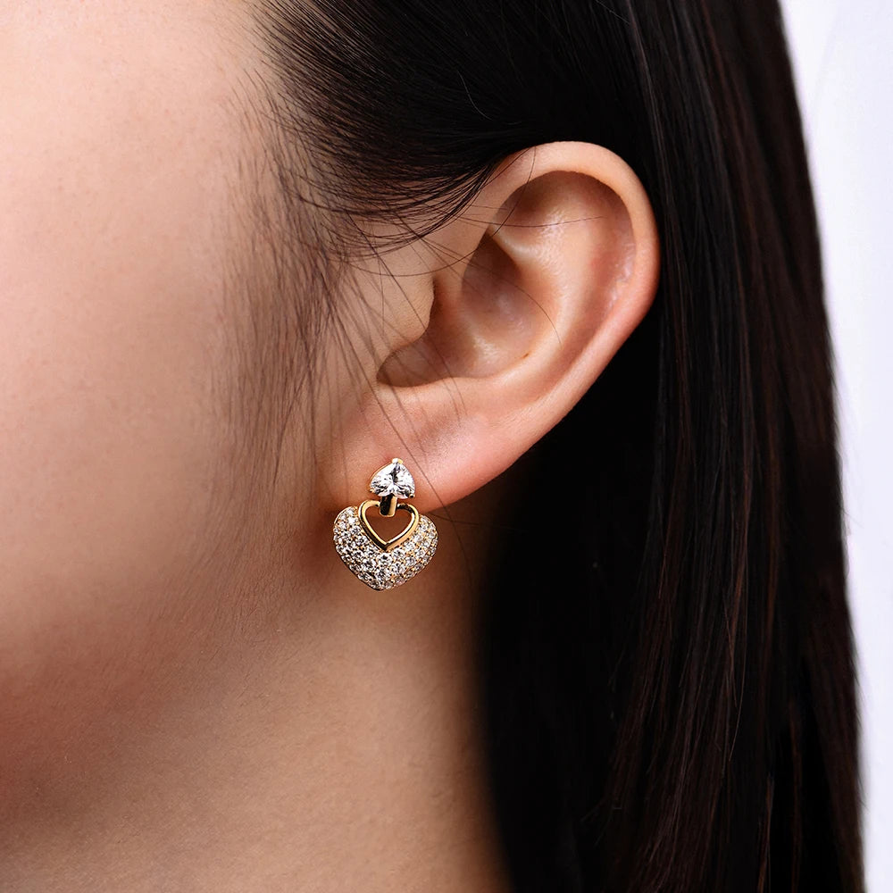 Melanie Heart Cut Moissanite Earring