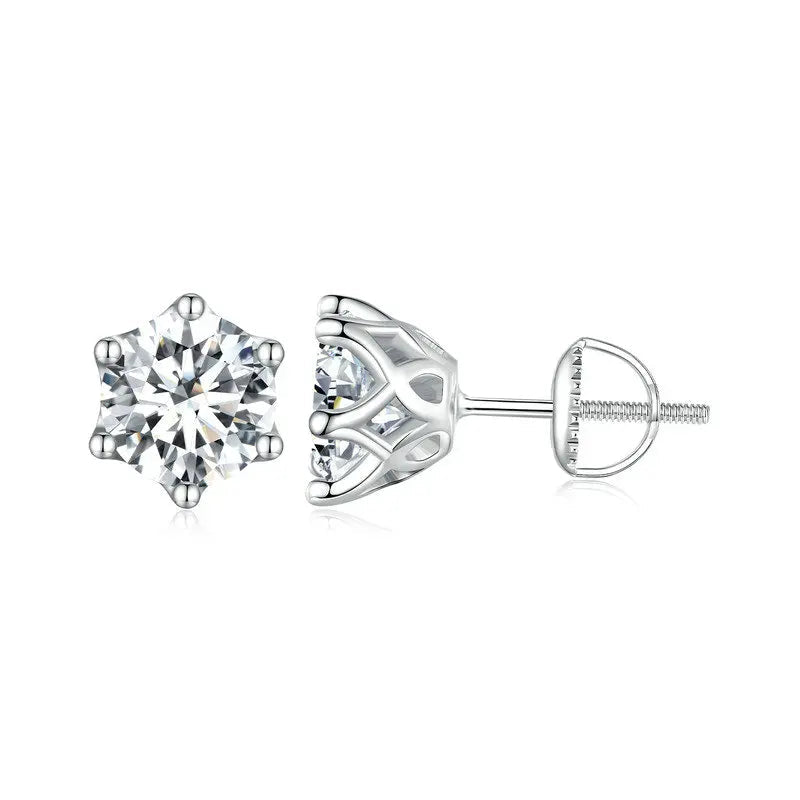 Jade Moissanite Stud Earring