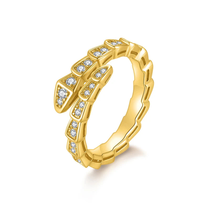 Viper Moissanite Snake Bone Ring