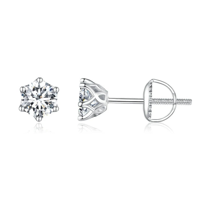 Jade Moissanite Stud Earring