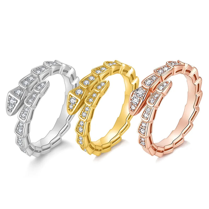 Viper Moissanite Snake Bone Ring