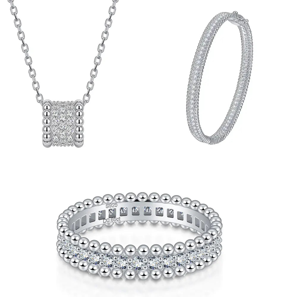 V-Leaf Moissanite Ring, Pendant, and Necklace