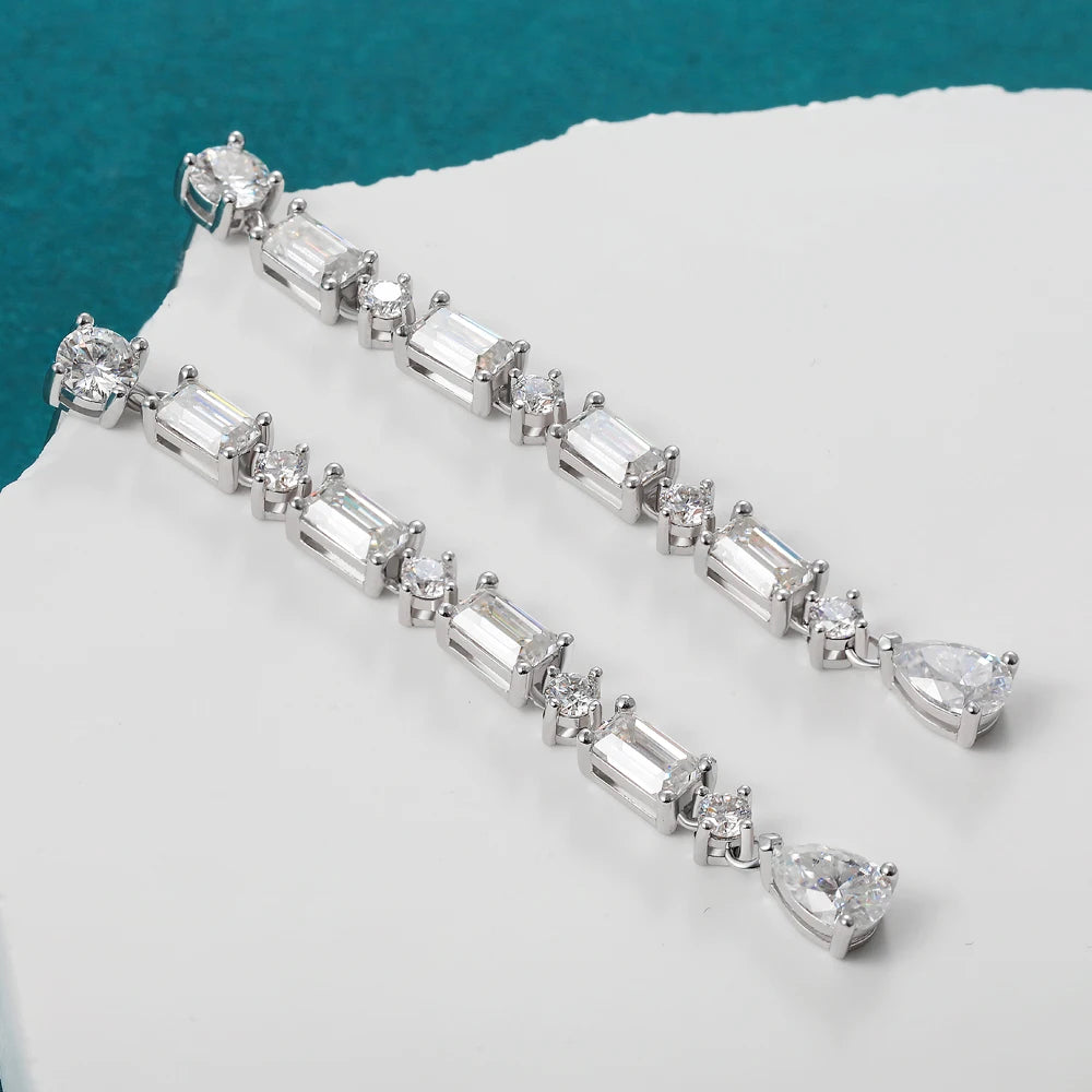 Sydney Pear/Emerald/Round Cut Moissanite Earrings