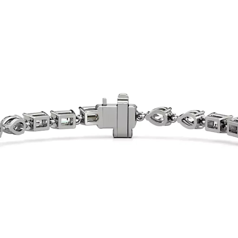 Celine Pear and Emerald Cut Lab Grown Diamond Tennis Bracelet