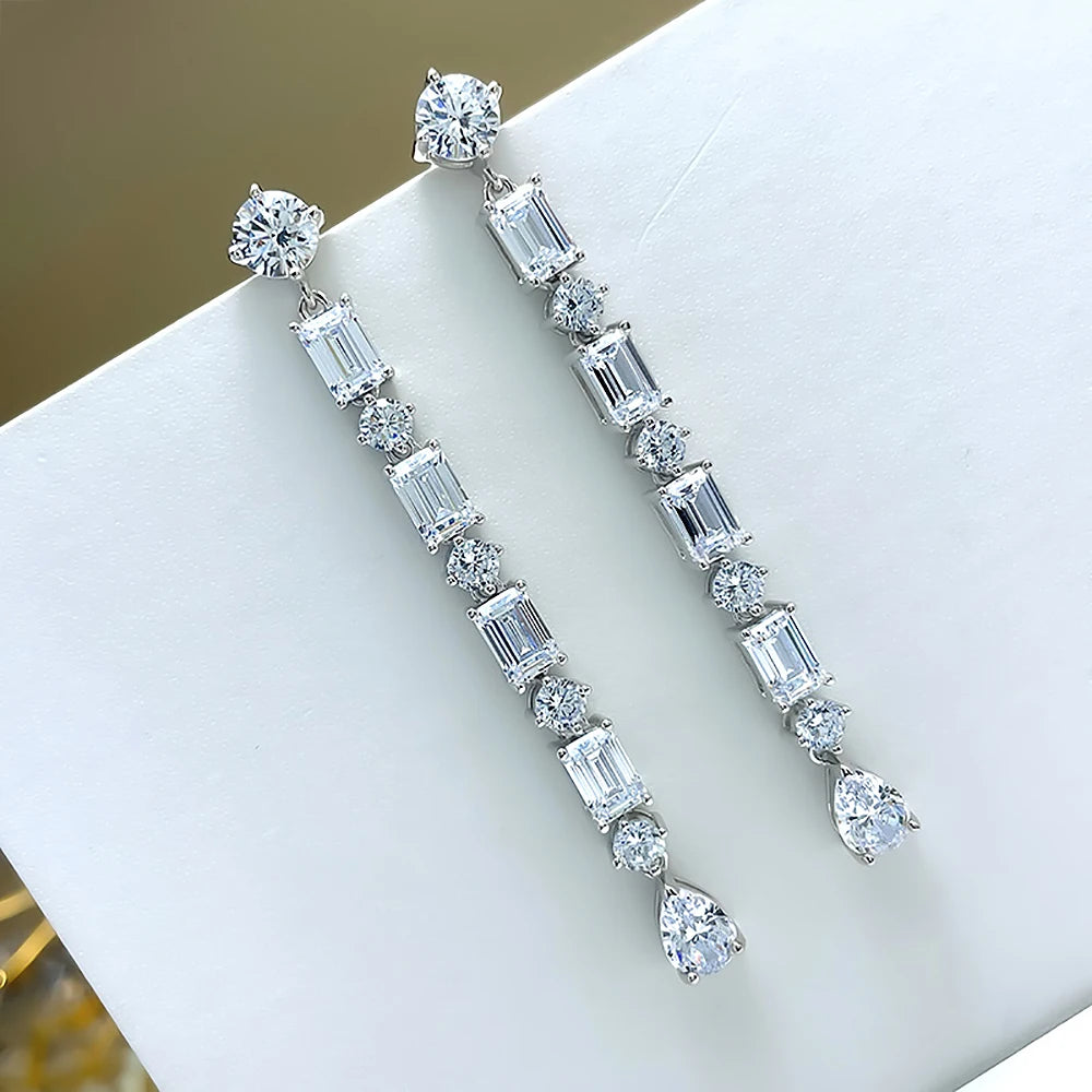 Sydney Pear/Emerald/Round Cut Moissanite Earrings