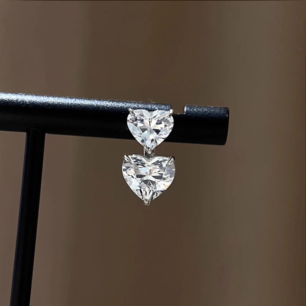 Melody Moissanite Heart Shape Drop Earrings