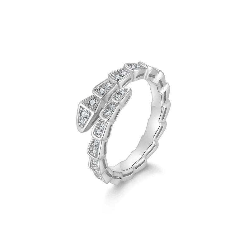 Viper Moissanite Snake Bone Ring