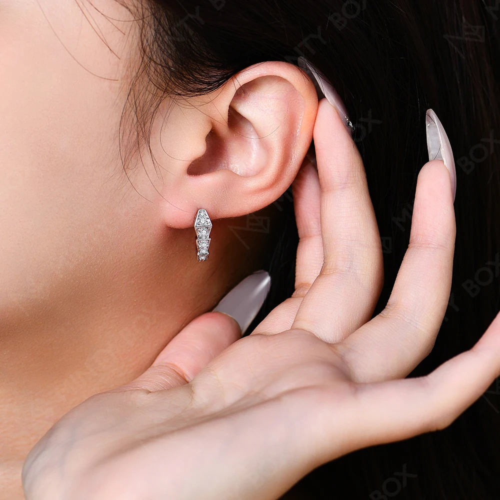 Viper Moissanite Snake Bone Earrings