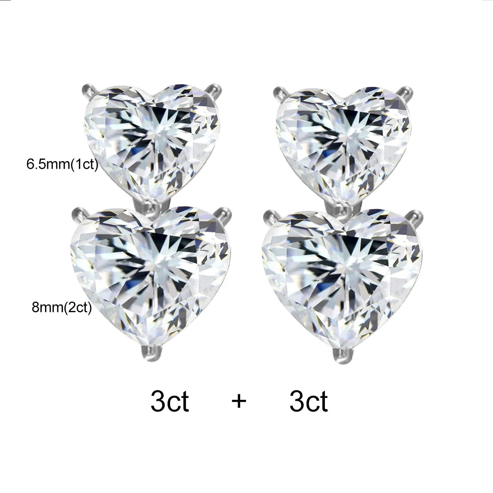 Melody Moissanite Heart Shape Drop Earrings