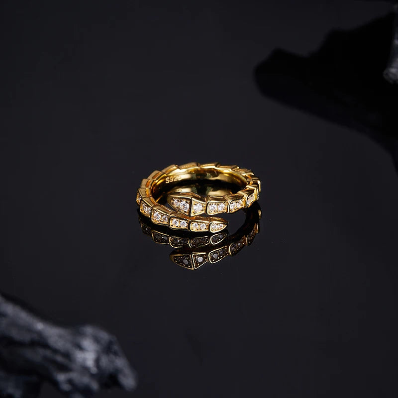 Viper Moissanite Snake Bone Ring