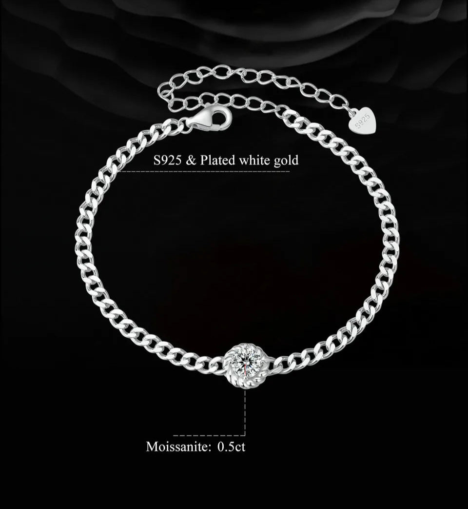 Juliette Adjustable Moissanite Bracelet