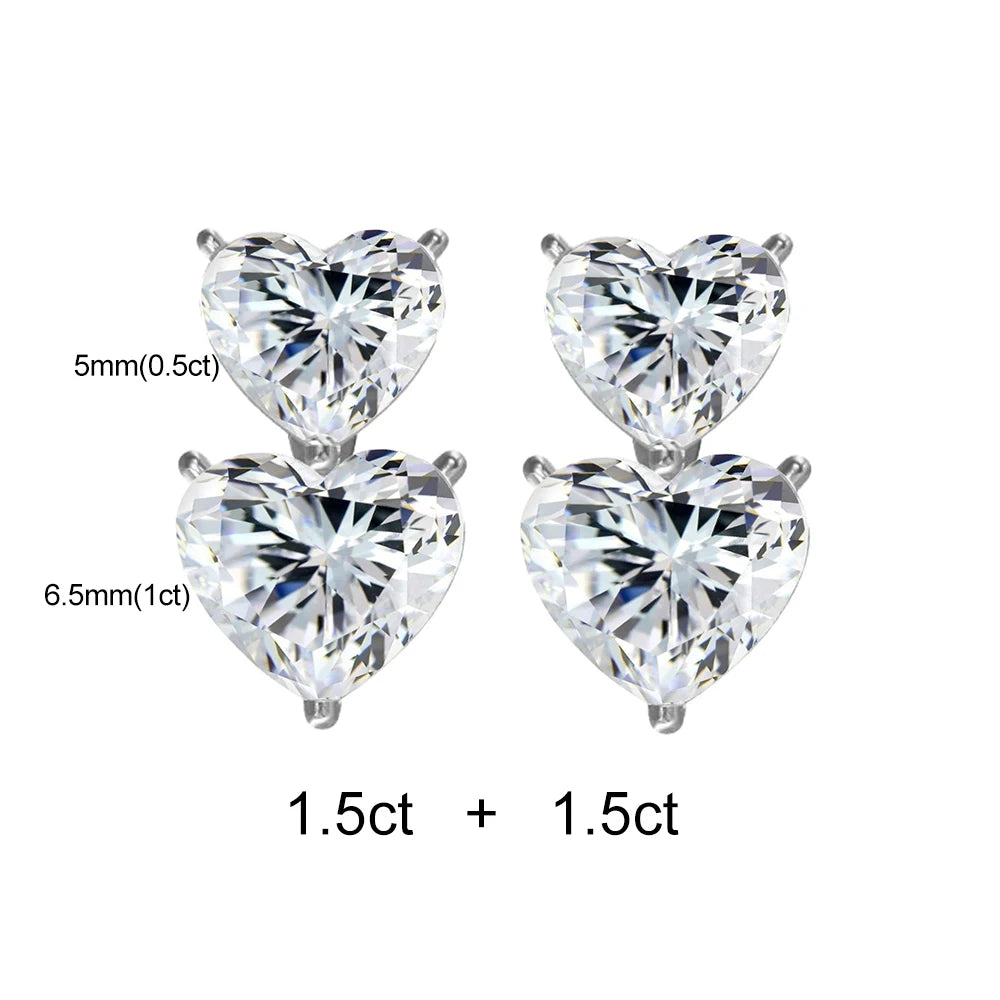 Melody Moissanite Heart Shape Drop Earrings