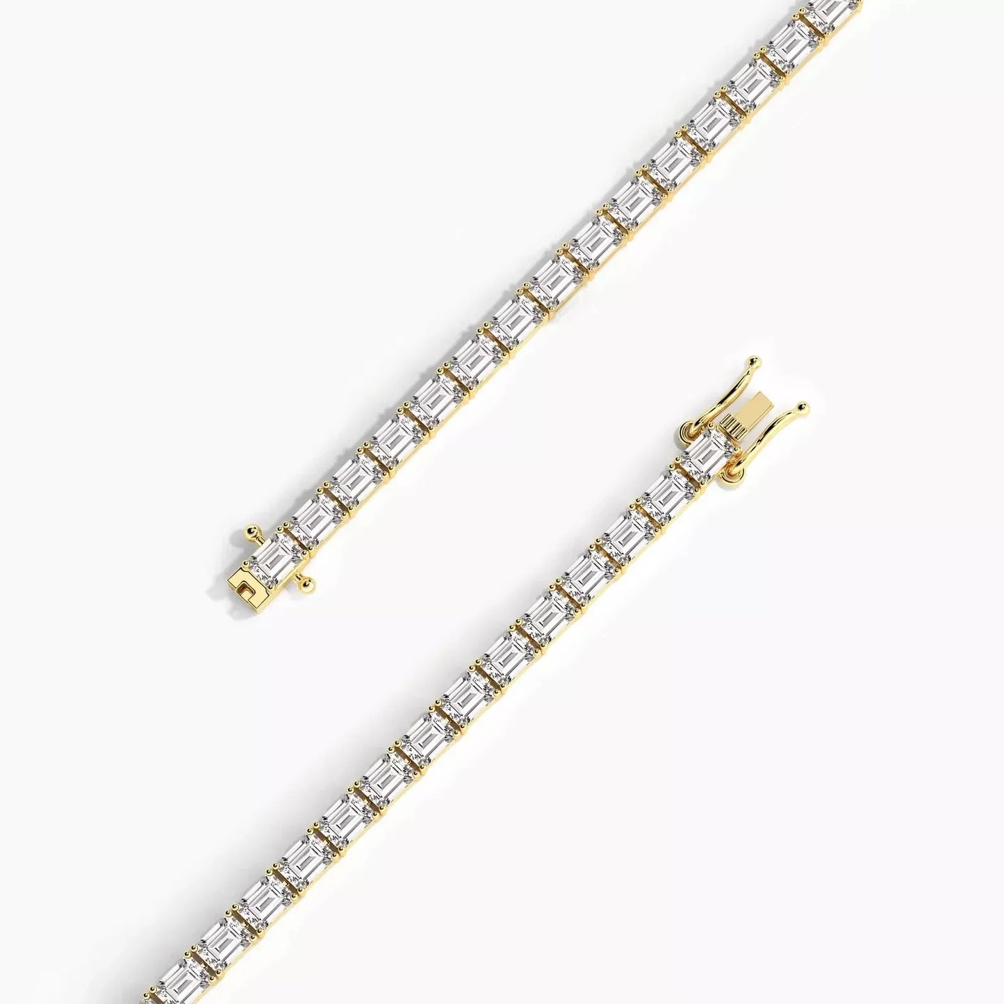 Elysia Emerald Cut Tennis Lab-Grown Diamond Bracelet