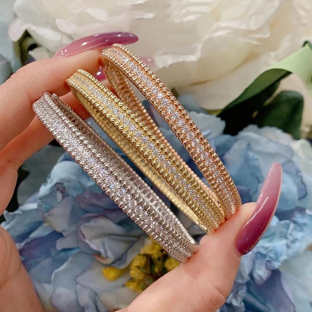 V-Leaf Moissanite Bangle Bracelet