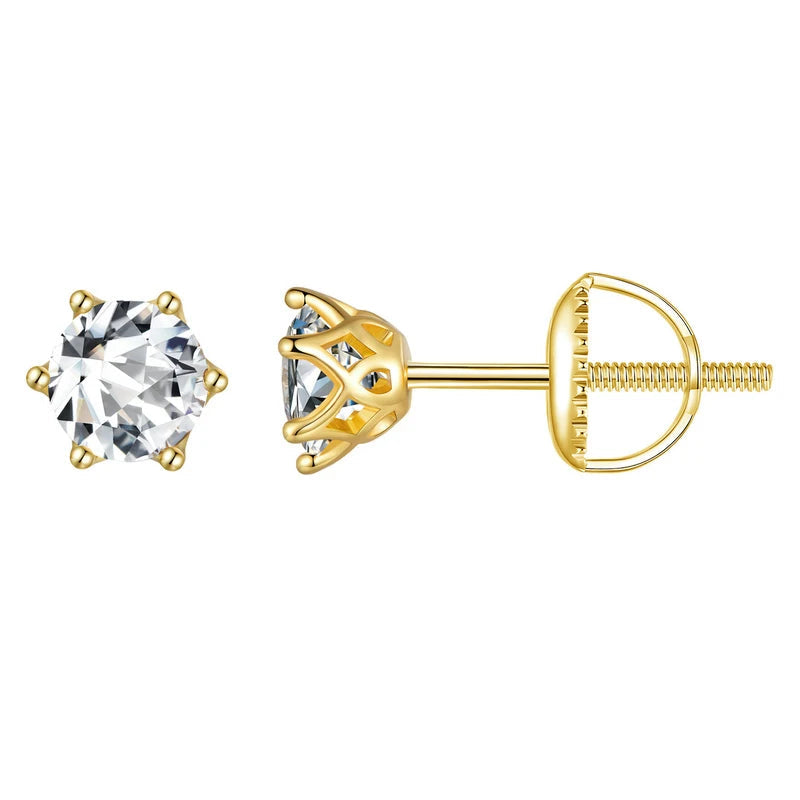 Jade Moissanite Stud Earring