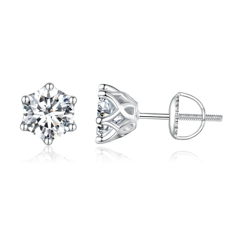 Jade Moissanite Stud Earring