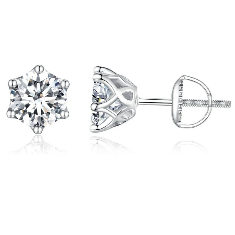 Jade Moissanite Stud Earring