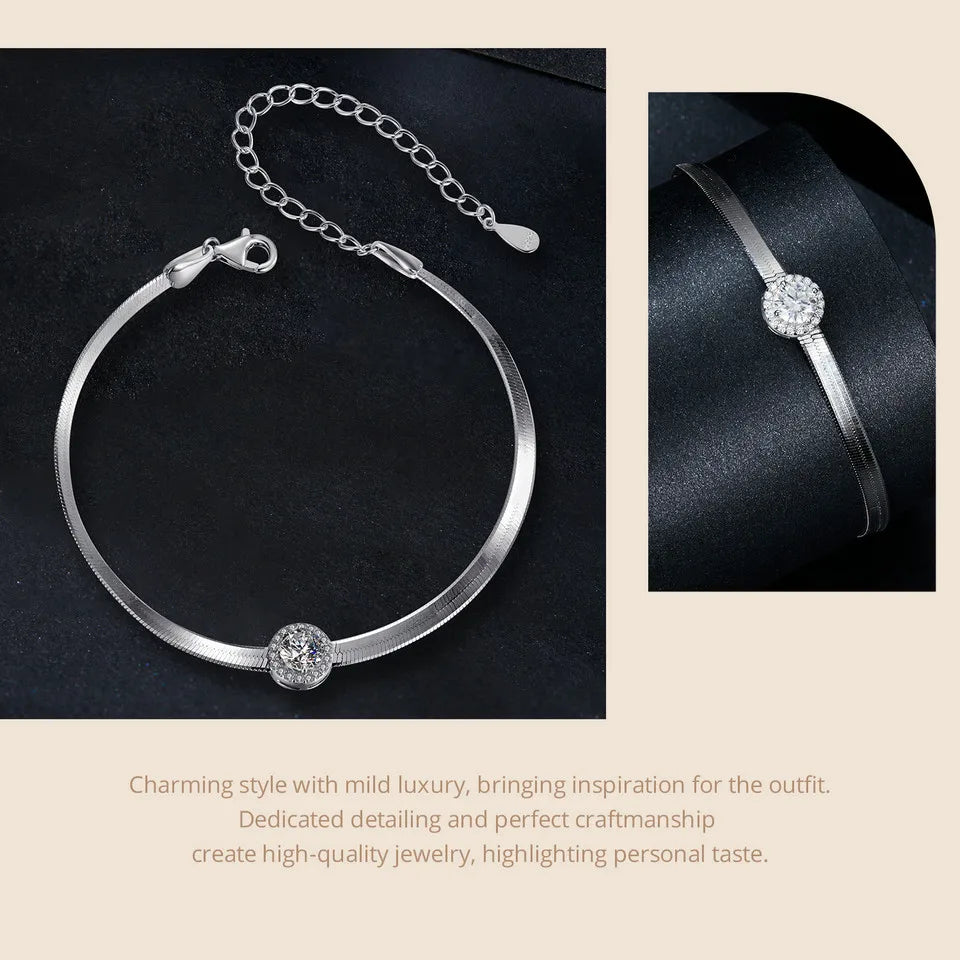 Medusa Moissanite Snake Chain Bracelet