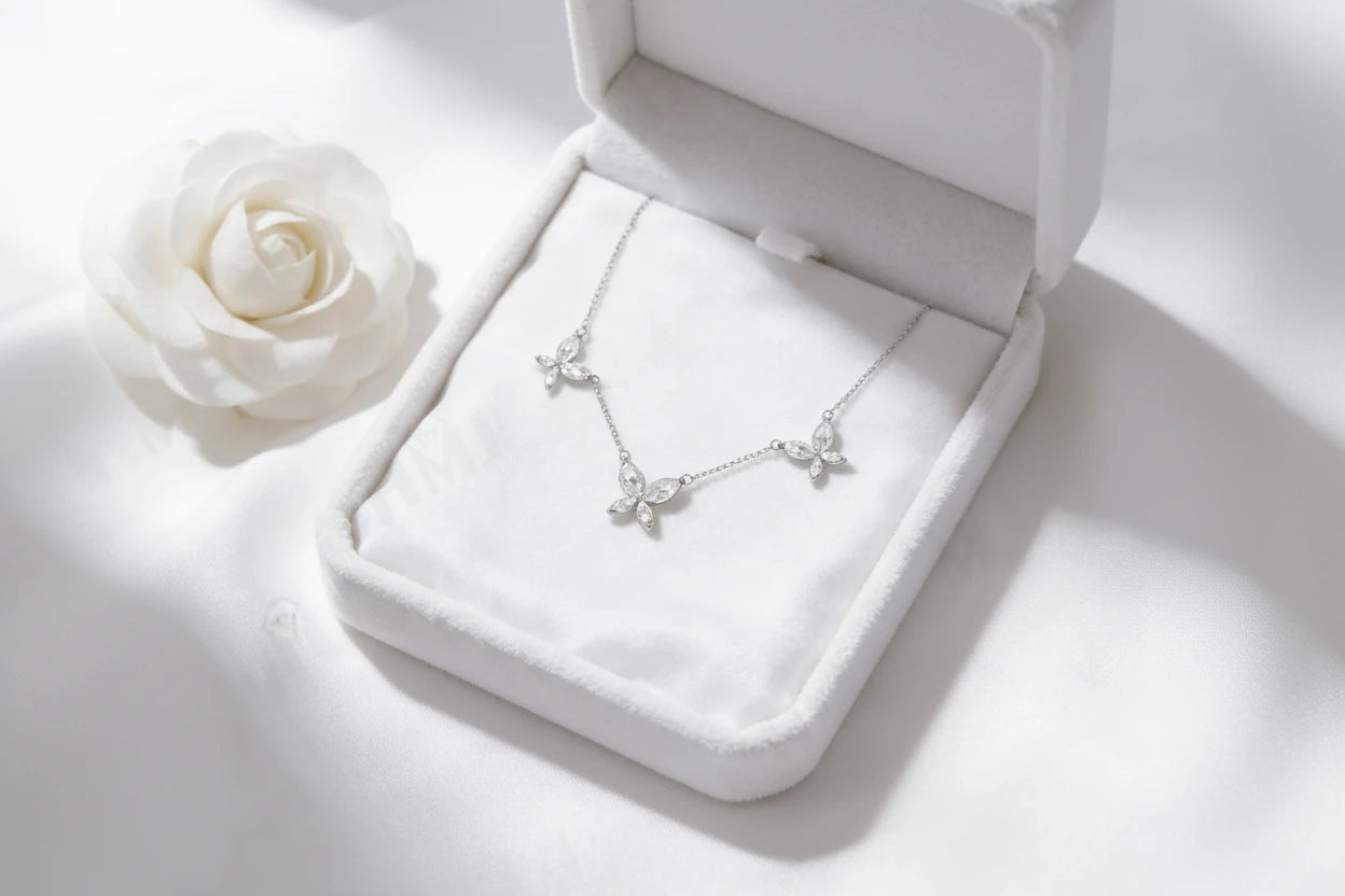 Dalitso Butterfly Marquise-Cut Moissanite Necklaces