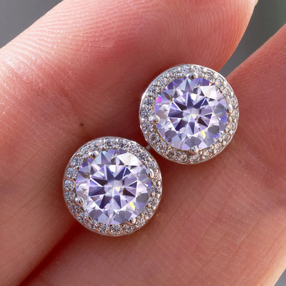 Razan Moissanite Round Earrings