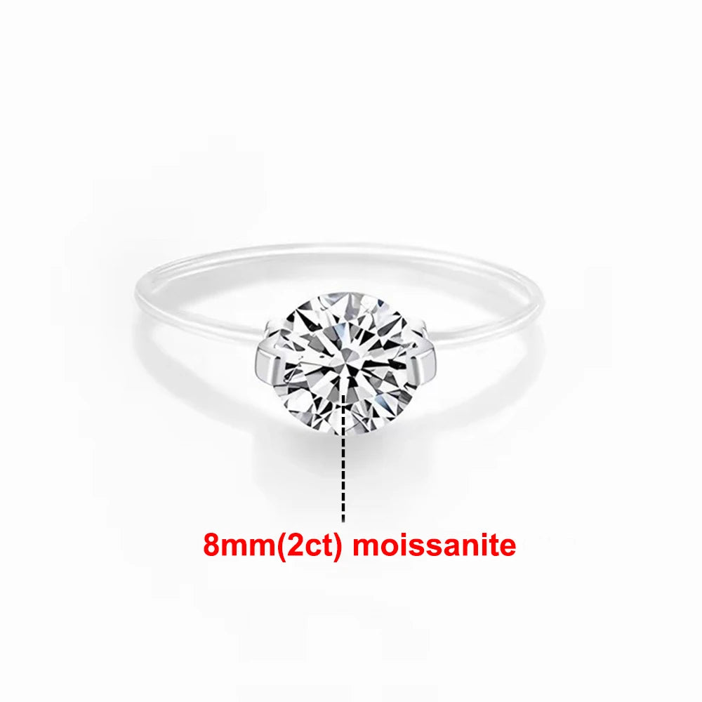 Evelyn Soliter Round Moissanite Transparent Fishing Line Ring