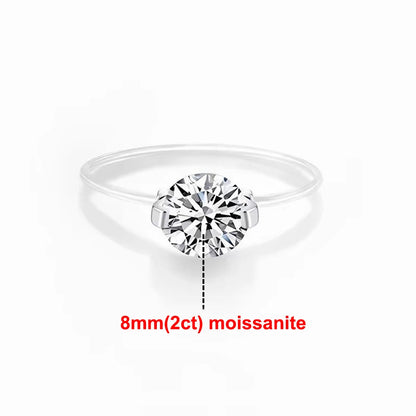 Evelyn Soliter Round Moissanite Transparent Fishing Line Ring