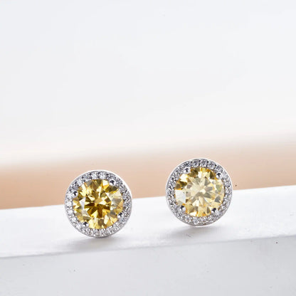 Razan Moissanite Round Earrings