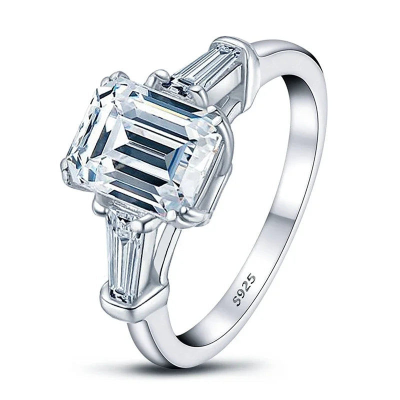 Rosalind Emerald Cut Moissanite Ring