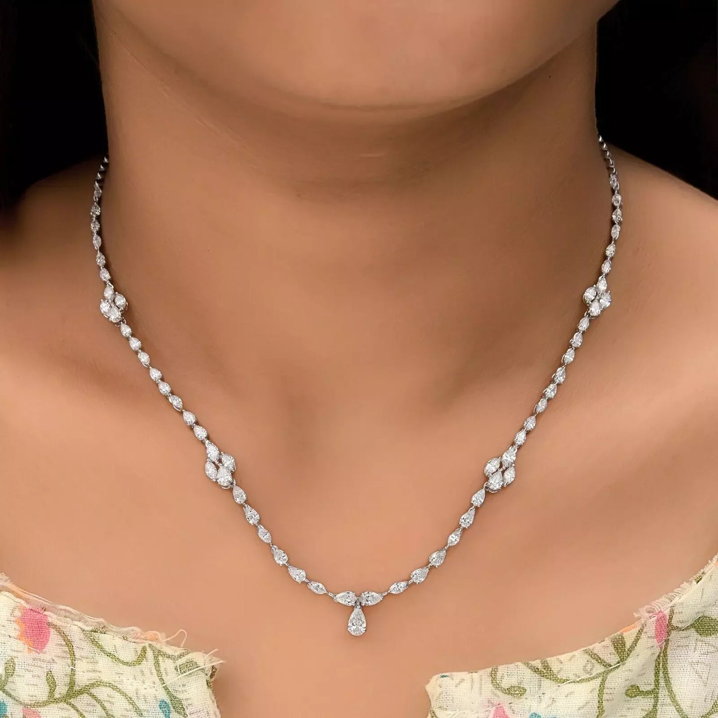 Valentina Pear and Marquise Cut Lab-Grown Diamond Necklace