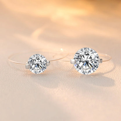 Evelyn Soliter Round Moissanite Transparent Fishing Line Ring