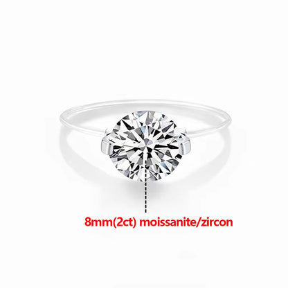 Evelyn Soliter Round Moissanite Transparent Fishing Line Ring