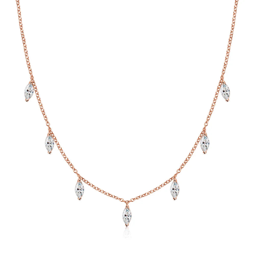 Amara Marquise Cut Moissanite Necklace