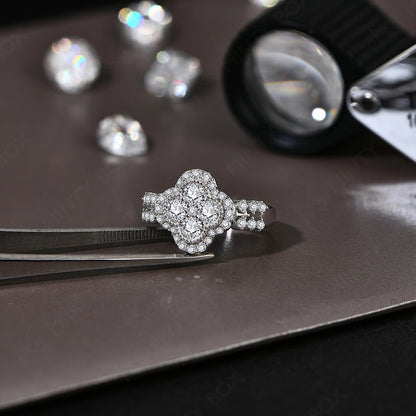 Elysia Four-Leaf Moissanite Ring