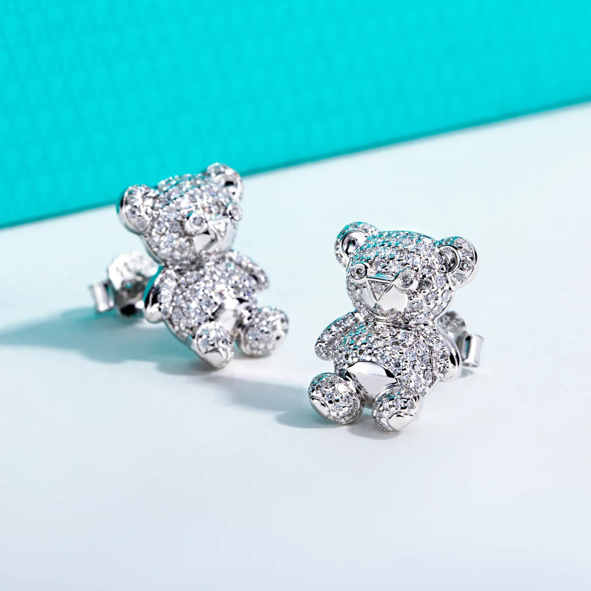 Farah Moissanite Bear Earrings