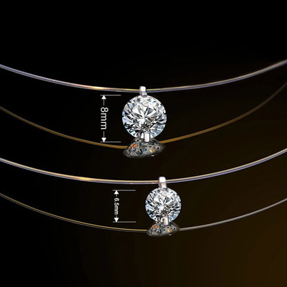 قلادة إيفلين المويسانيت بخيط شفاف