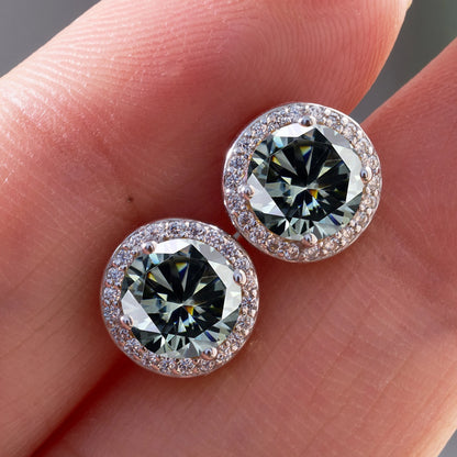 Razan Moissanite Round Earrings