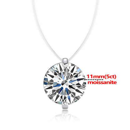 قلادة إيفلين المويسانيت بخيط شفاف