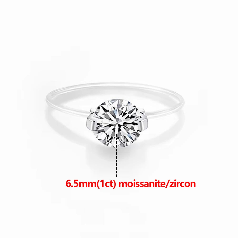 Evelyn Soliter Round Moissanite Transparent Fishing Line Ring