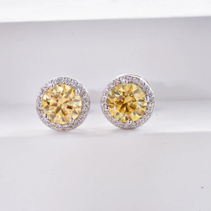 Razan Moissanite Round Earrings