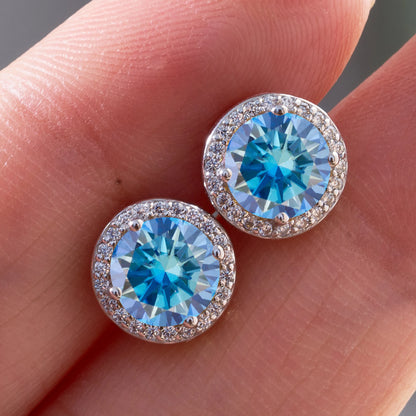 Razan Moissanite Round Earrings