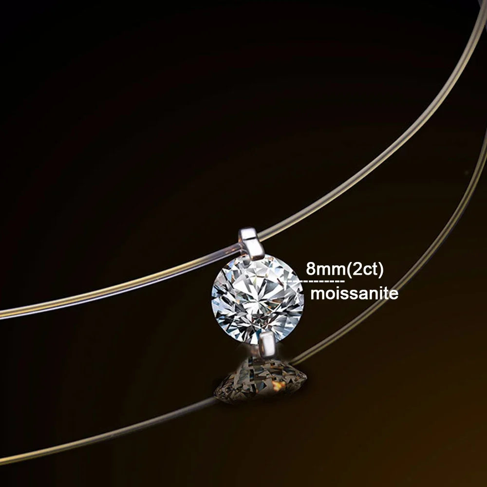 قلادة إيفلين المويسانيت بخيط شفاف