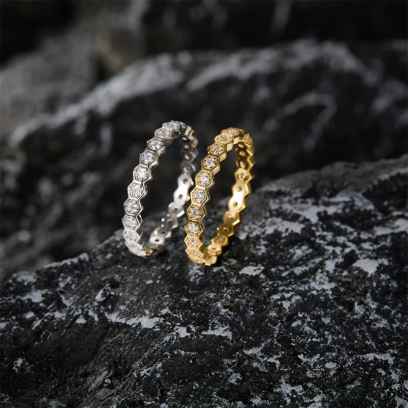 Chau-met Moissanite Honeycomb Ring