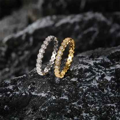 Chau-met Moissanite Honeycomb Ring